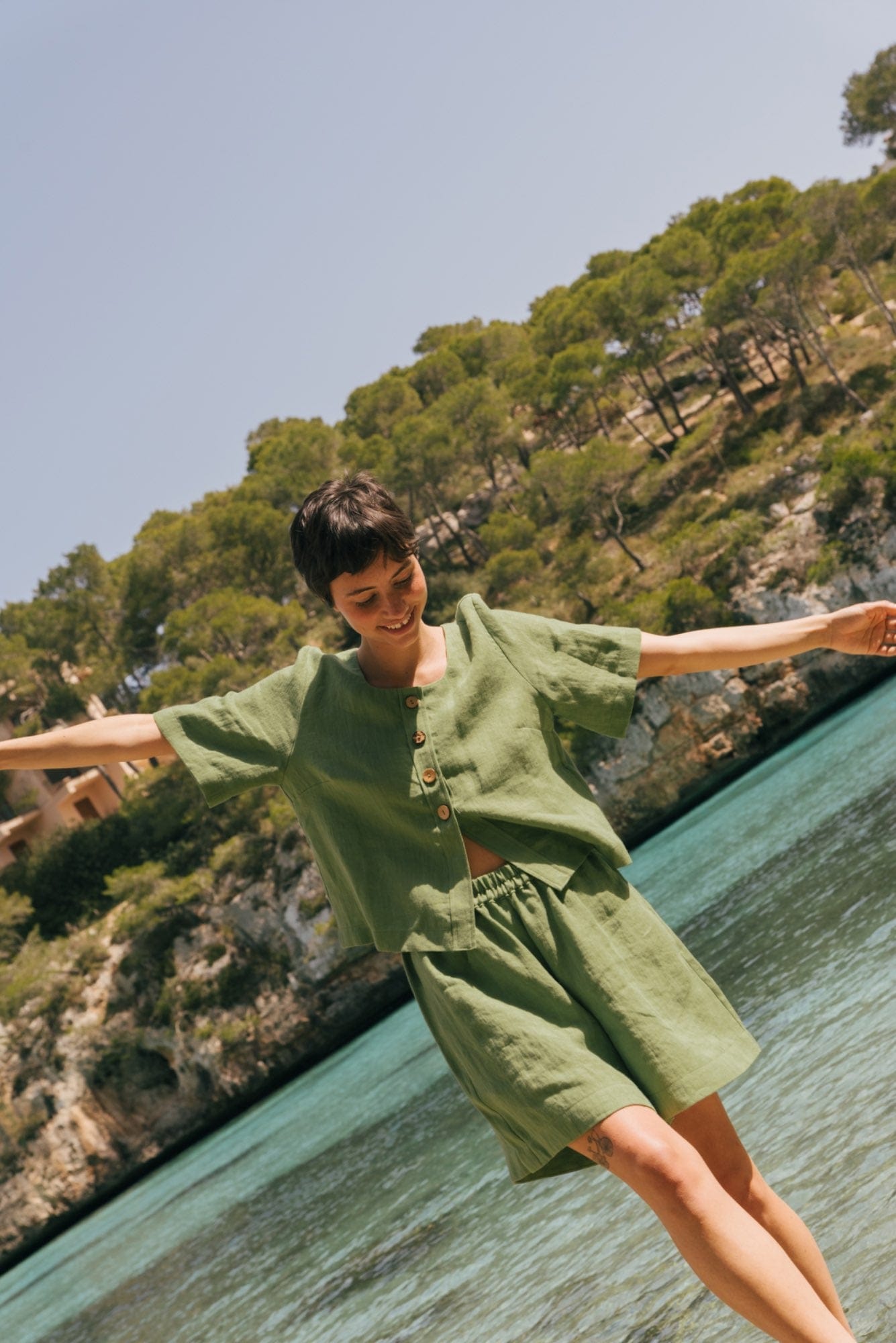 AmourLinen Linen dress Betty classic linen shorts Betty classic linen shorts