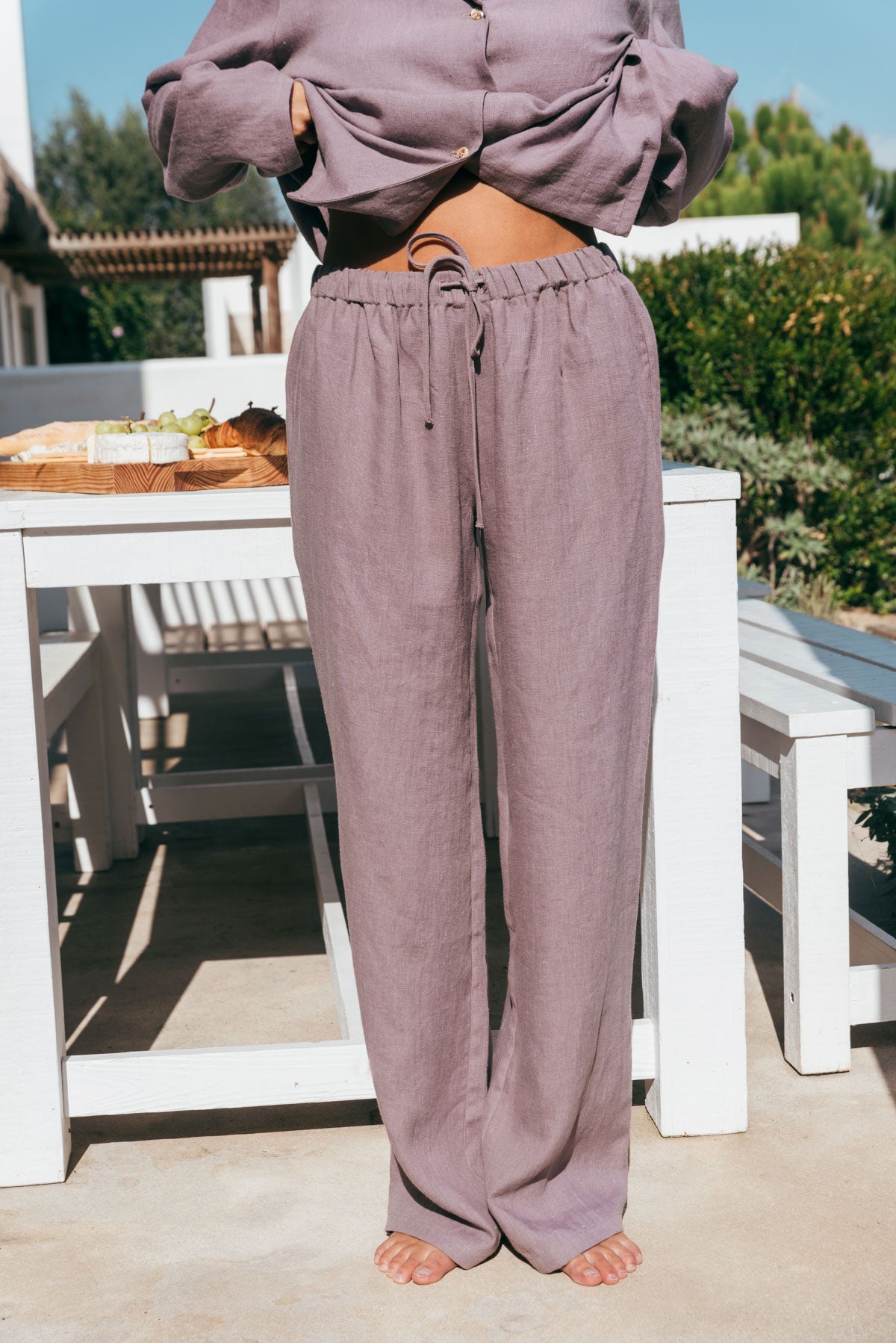 Nightly long sleeve pajama set in Dusty Lavender