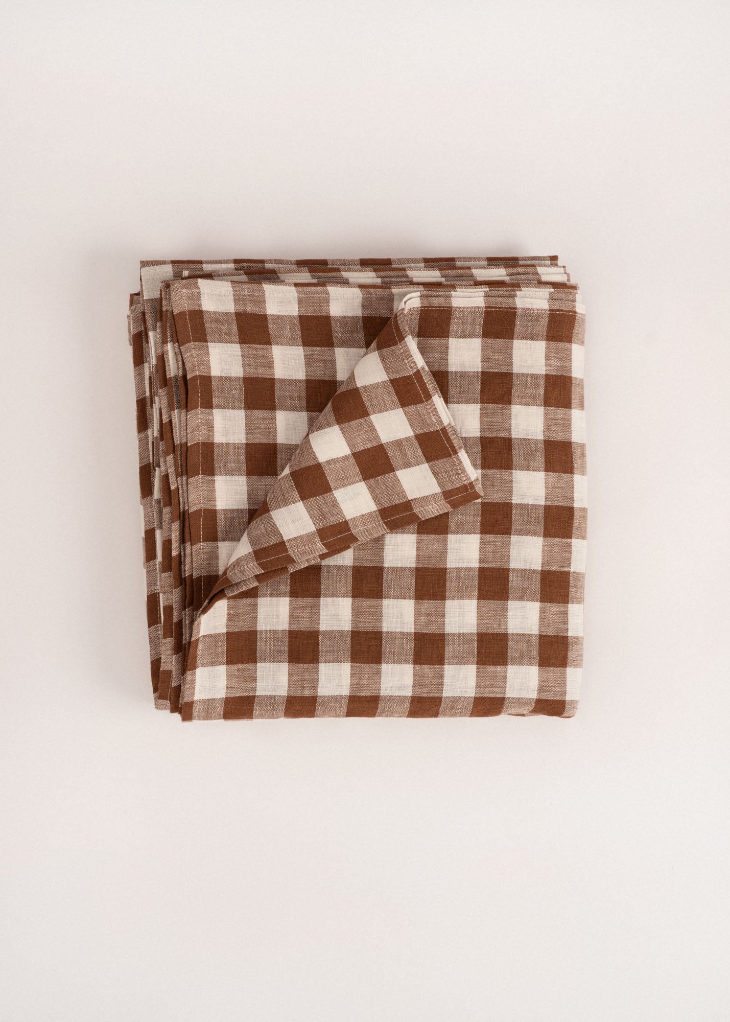 AmourLinen Linen tablecloth Linen tablecloth in Mocha Gingham Linen Tablecloth in Mocha Gingham | AmourLinen